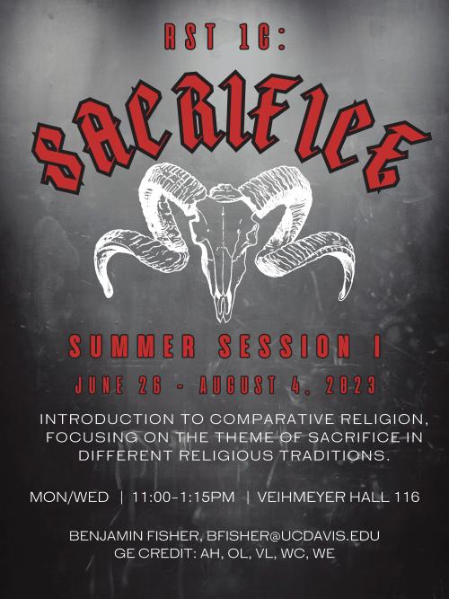 a poster for RST 001 - SACRIFICE, with a heavy metal aesthetic