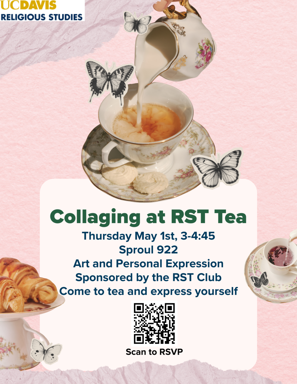A flyer for RST Tea collaging event.