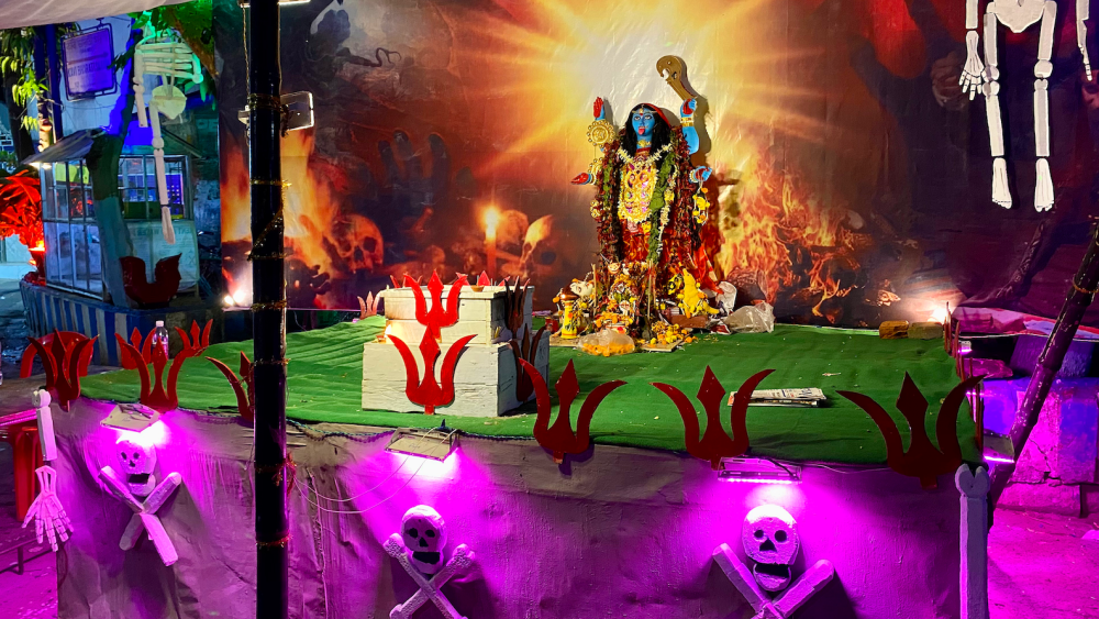 A celebratory Diwali altar.