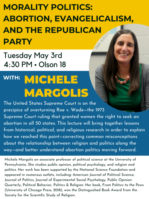 Flyer for Michele Margolis lecture 