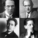 Four Composers in black and white