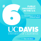 Infographic showing UC Davis's new ranking - number 6!