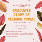 A flyer for the upcoming event featuring colorful leaves