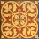 A square tile of an ornate floral pattern